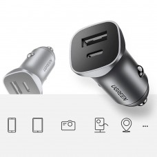 Автозарядка 2xUSB 30W (USB-C + USB-A) CD130 Ugreen Автозарядка 2xUSB 30W (USB-C + USB-A) CD130 Ugreen