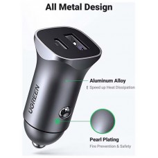 Автозарядка 2xUSB 30W (USB-C + USB-A) CD130 Ugreen Автозарядка 2xUSB 30W (USB-C + USB-A) CD130 Ugreen
