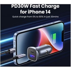 Автозарядка 2xUSB 30W (USB-C + USB-A) CD130 Ugreen Автозарядка 2xUSB 30W (USB-C + USB-A) CD130 Ugreen