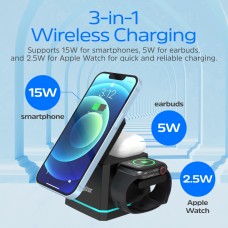 Зарядний пристрій Wireless 15W 3-in-1 Fast Charger black Energizer