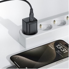 Зарядний пристрій 1xUSB-C 20W Gan A73 mini Fast Charger Black Acefast