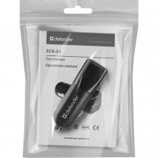 Автозарядка  2xUSB 12W 2.1A ECA-24 чорна Defender