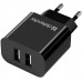 Зарядний пристрій 2xUSB 12W 2.1A UPC-21 +кабель microUSB, чорний Defender