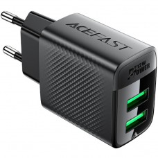 Зарядний пристрій 2xUSB 12W (2xUSB-A) A86 Black Acefast