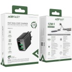 Зарядний пристрій 2xUSB 12W (2xUSB-A) A86 Black Acefast Зарядний пристрій 2xUSB 12W (2xUSB-A) A86 Black Acefast