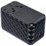 Зарядний пристрій 4xUSB 100W PD (2хUSB-C+2хUSB-A) TRAVEL Universal сharger diamond чорний Choe Зарядний пристрій 4xUSB 100W PD (2хUSB-C+2хUSB-A) TRAVEL Universal сharger diamond чорний Choe