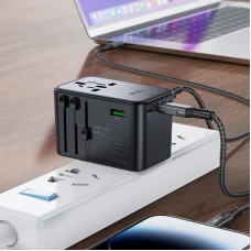 Зарядний пристрій 5xUSB 75W (3xUSB-C+2xUSB-A) Gan Z1 Travel Fast Charger Acefast