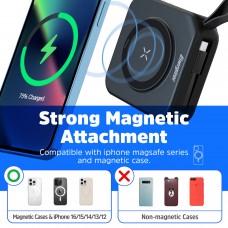 УМБ Energizer Magnetic Wireless 10000mAh 20W PD, Built-in AC Plug, QI-15W, USB-А,USB-C In/Out, USB-C