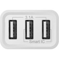 Зарядний пристрій 3xUSB 37W 3.1A білий UPA-31 Defender