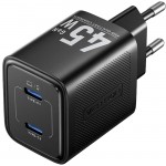 Зарядний пристрій 2xUSB-С 45W GaN чорний Vention Зарядний пристрій 2xUSB-С 45W GaN чорний Vention