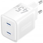 Зарядний пристрій 2xUSB-С 45W GaN білий Vention