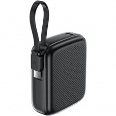 УМБ Acefast 10000mAh 20W PD,QC3.0 USB-C In/Out with build Type-C cable, M15 Black