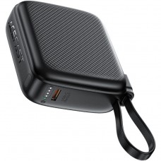 УМБ Acefast 10000mAh 20W PD,QC3.0 USB-C In/Out with build Type-C cable, M15 Black