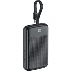 УМБ Acefast 10000mAh 22.5W PD,QC3.0 2xUSB-C,USB-A, with build Type-C cable, M13 Black