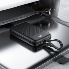УМБ Acefast 10000mAh 22.5W PD,QC3.0 2xUSB-C,USB-A, with build Type-C cable, M13 Black