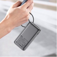 УМБ Acefast 10000mAh 30W PD USB-A,USB-C In/Out, with built-in USB-C cable M7 Black