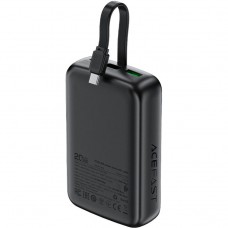 УМБ Acefast 20000mAh 22,5W PD,QC3.0 USB-A+USB-C In/Out,built-in cable M14 Black
