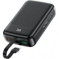 УМБ Acefast 20000mAh 22,5W PD,QC3.0 USB-A+USB-C In/Out,built-in cable M14 Black
