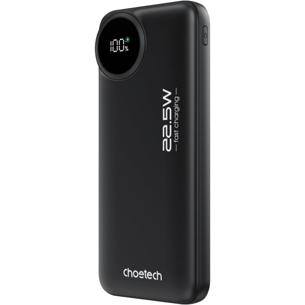 УМБ Choetech 10000mAh 22,5W PD QC3.0 2xUSB-A, USB-C чорна
