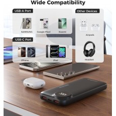 УМБ Choetech 10000mAh 22,5W PD QC3.0 2xUSB-A, USB-C чорна