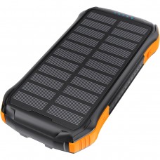УМБ Choetech 10000mAh  2xUSB-A,1xUSB-C,solar panel, Qi-5W Black-Orange
