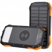 УМБ Choetech 10000mAh  2xUSB-A,1xUSB-C,solar panel, Qi-5W Black-Orange