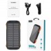 УМБ Choetech 10000mAh  2xUSB-A,1xUSB-C,solar panel, Qi-5W Black-Orange