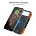 УМБ Choetech 10000mAh  2xUSB-A,1xUSB-C,solar panel, Qi-5W Black-Orange