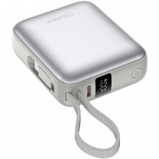 УМБ Choetech 10000mAh 35W PD3.0 USB-C In/Out, LED Display, with buid-in type-C cabel сіра