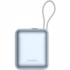 УМБ Choetech 10000mAh 35W PD3.0 USB-C In/Out, with buid-in type-C cabel  голуба