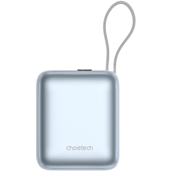 УМБ Choetech 10000mAh 35W PD3.0 USB-C In/Out, with buid-in type-C cabel  голуба