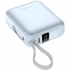 УМБ Choetech 10000mAh 35W PD3.0 USB-C In/Out, with buid-in type-C cabel  голуба