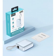 УМБ Choetech 10000mAh 35W PD3.0 USB-C In/Out, with buid-in type-C cabel  голуба