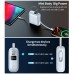 УМБ Choetech 10000mAh 35W PD3.0 USB-C In/Out, with buid-in type-C cabel  голуба