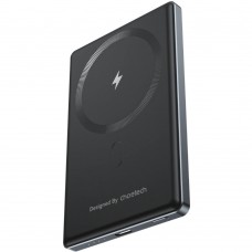 УМБ Choetech Magnetic Wireless 5000mAh 20W PD Qi-15W  USB-C In/Out, тонкий, чорний