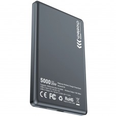 УМБ Choetech Magnetic Wireless 5000mAh 20W PD Qi-15W  USB-C In/Out, тонкий, чорний