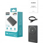 УМБ Choetech Magnetic Wireless 5000mAh 20W PD Qi-15W  USB-C In/Out, тонкий, чорний