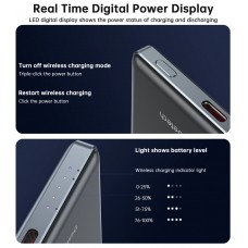 УМБ Choetech Magnetic Wireless 5000mAh 20W PD Qi-15W  USB-C In/Out, тонкий, чорний