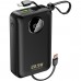 УМБ Dudao 20000mAh K14+ 22,5W PD,QC USB-A,USB-C In/Out,with built-in USB-C/Lightning cables Black