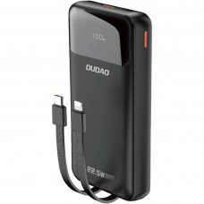 УМБ Dudao 20000mAh K15 Pro 22,5W PD USB-A,USB-C In/Out,with built-in USB-C/Lightning cables Black