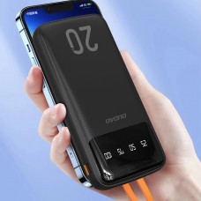УМБ Dudao 20000mAh K6Pro+ 10W USB-A,USB-C In/Out,with USB-C/Lightning/MicroUSB/USB-A  cables Black