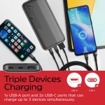 УМБ Energizer 10000mAh 15W, USB-А, 2хUSB-C Black