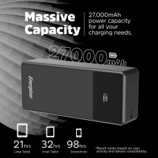 УМБ Energizer 27000mAh 65W PD,QC3.0,USB-А, 2хUSB-C, Micro-USB, LCD display,Black УМБ Energizer 27000mAh 65W PD,QC3.0,USB-А, 2хUSB-C, Micro-USB, LCD display,Black