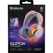Гарнітура Defender Glitch, USB, RGB,  2м, White