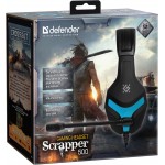 Ігрова гарнітура Defender Scrapper 500 Jack 2 x 3,5 мм, синьо-чорна