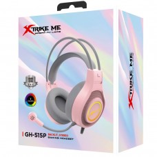 Ігрова гарнітура XTRIKE ME GH-515, USB+3.5мм, 7 режимів RGB, кабель 2м, рожева Ігрова гарнітура XTRIKE ME GH-515, USB+3.5мм, 7 режимів RGB, кабель 2м, рожева