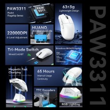 Мишка Attack Shark X11 Wireless/Bluetooth 22000dpi. (PAW3311) 6кн. White (X11W_AS)