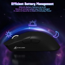 Мишка Attack Shark X11SE Wireless//Bluetooth 22000dpi. (PAW3311) 6кн. Black (X11SEB_AS)