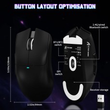 Мишка Attack Shark X11SE Wireless//Bluetooth 22000dpi. (PAW3311) 6кн. Black (X11SEB_AS)