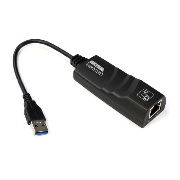 Перехідник USB 3.0 Type-A Ethernet RJ45 1000Mb Realtek RTL чорний (B00365)